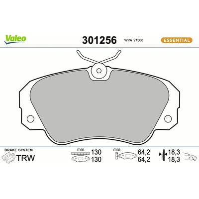 Sada brzdových platničiek kotúčovej brzdy VALEO 301256