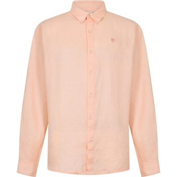Timberland Риза Timberland Men's Mill Brook Linen Leaf Green Long-Sleeve Plain Shirt - Tropical Peach