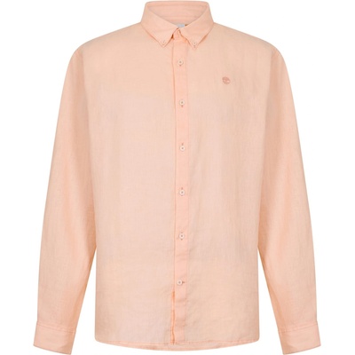 Timberland Риза Timberland Men's Mill Brook Linen Leaf Green Long-Sleeve Plain Shirt - Tropical Peach