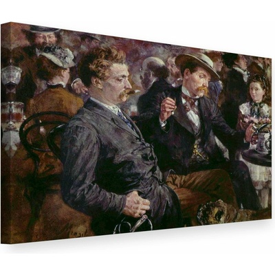 Obraz na plátne Adolf Menzel - Na pivnej záhrade - 40x50 cm