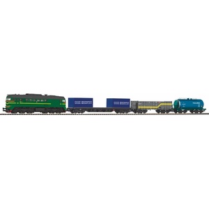 Piko Стартов сет на Съветските Железници СЖД M62 Diesel w/3 товарни вагона IV Roadbed A-Track (97940)