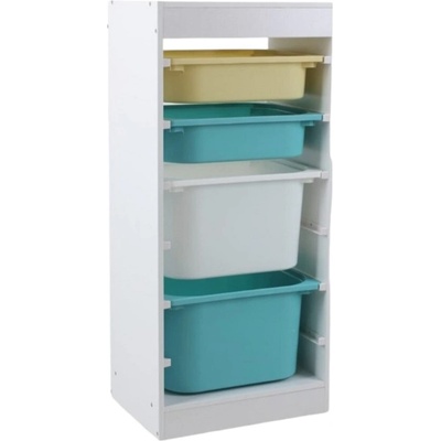 Ginger Home Етажерка с кутии за играчки Ginger Home - Бяла (TF6745-2)