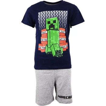 Chlapecké pyžamo Minecraft Creeper TNT tm. modrá