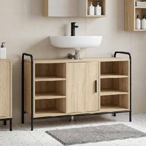 vidaXL Шкаф за баня Дъб сонома 95 x 34 x 61 см Инженерна дървесина (8014077)