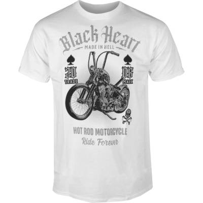 Black heart мъжка мото тениска BLACK HEART - RIDE FOREVER - White - 20906