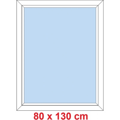 Soft Plastové okno 80x130 cm, FIX neotevíravé, Antracit krupička levé