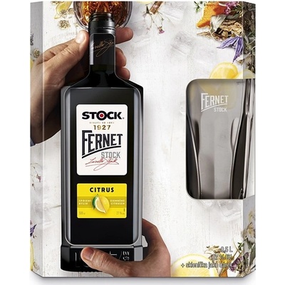 Fernet Stock Citrus 27% 0,5 l (dárkové balení 1 sklenice)