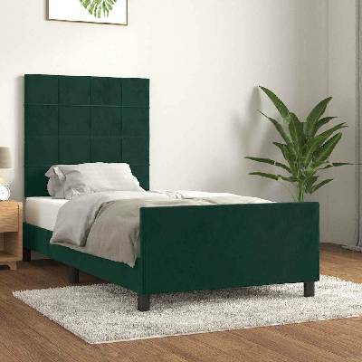 zahrada-XL 3125730 Rám postele bez matrace tmavě zelená samet
