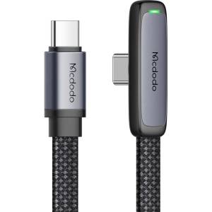 Mcdodo Кабел за данни - Mcdodo (CA-3360) - USB-C → USB-C, 90° дизайн, 65W, LED индикатор, 1.2m - Черен