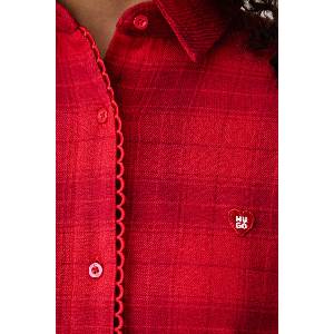 HUGO нощница дамска от памук с еластан flannel nighty (50570219)