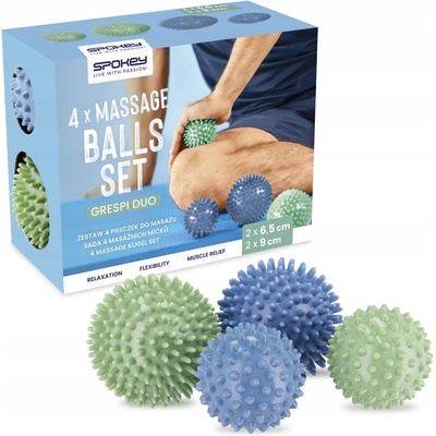 Spokey GRESPI DUO Sada masážních míčků, 6,5 a 9 cm