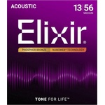 Elixir Струни за акустична китара 13-56 ELIXIR 16202 NANOWEB Phosphor Bronze Medium