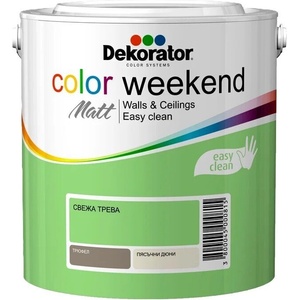 Dekorator Цветен латекс DEKORATOR Color Weekend Matt Свежа трева- 2.5 литра (11-594)