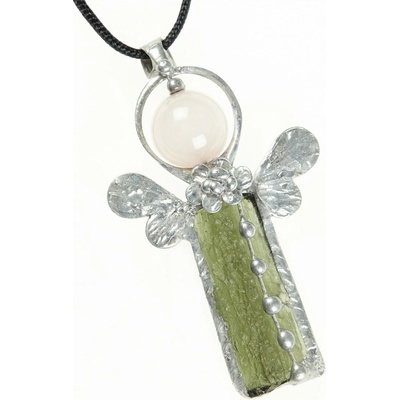 My Moldavite Přívěsek s přírodním vltavínem anděl 26 023