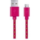Esperanza EB176PB - 5901299912775 Micro USB 2.0 A-B M/M, opetený, plochý, 1m, růžový