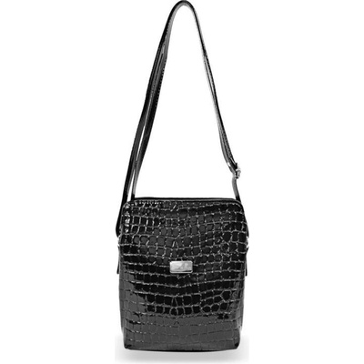 Zellia dámska kabelka black croc vzor 21 × 18 cm