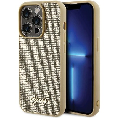 GUESS Кейс Guess Disco Metal Script за iPhone 15 Pro, златист (3666339173593)