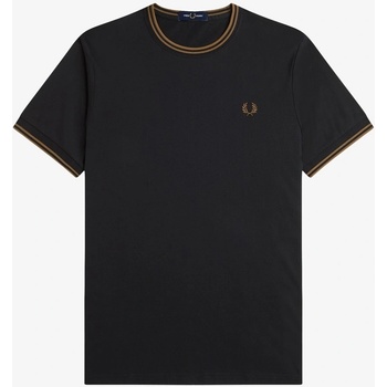 Fred Perry Тениска Fred Perry Twin Tipped T-Shirt - Black/Shade Q27