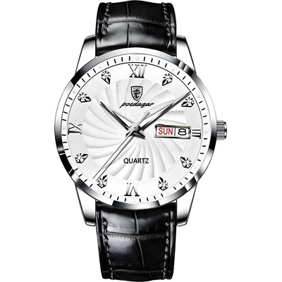 Poedagar Часовник poedagar ki-35024 - Черен / Бял kp35024 (ki-35024)