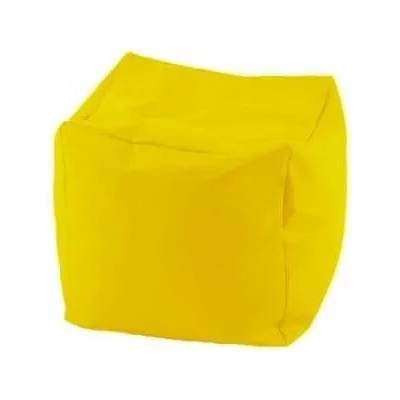 Pufrelax Пуф 80л. , Табуретка Куб - Yellow Quince, Перящ се калъф, Водоустойчив, Пълнеж от Полистиролни перли