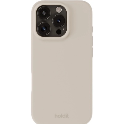 Holdit Калъф Holdit - Silicone, iPhone 16 Pro, Light Beige (7330985165207)