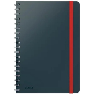 Leitz Спирална тетрадка, B5, с правила, 80 листа, LEITZ, "Cosy Soft Touch", кадифено сиво (45270089)
