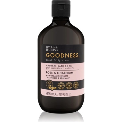 Baylis & Harding Goodness Rose & Geranium пяна за вана с аромат на цветя 500ml