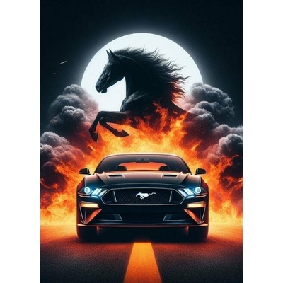Norimpex diamantové maľovanie 40 x 30 cm Čierny mustang