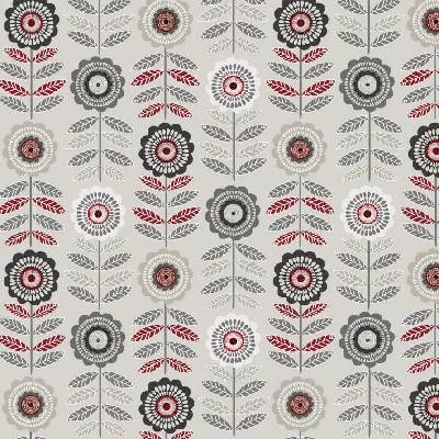 Obrus PVC 121B, metráž, 20 m x 140 cm, retro kvetinový vzor modro-červený, IMPOL TRADE