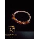 Radi handmade Ластичка с кафяво златисти кристали (522)