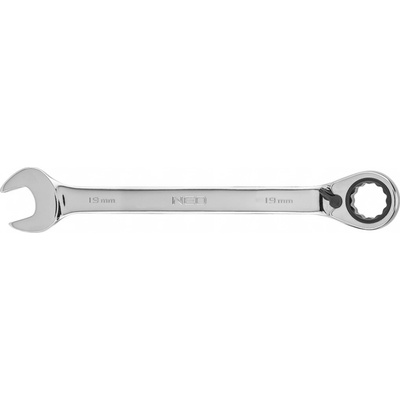 Neo Tools plochý očkový klíč s ráčnou 19 mm 09-331