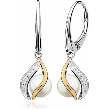 MOISS strieborné náušnice s pravými perlami EP000146