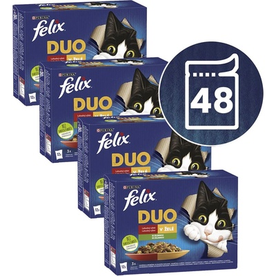 FELIX Капсули FELIX Fantastic DUO, вкусен избор със зеленчуци в желе 48 x 85 г