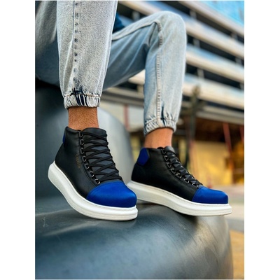 Chekich Унисекс боти с връзки ch258 gbt - Черни със Син #366289 (366289_Черно)