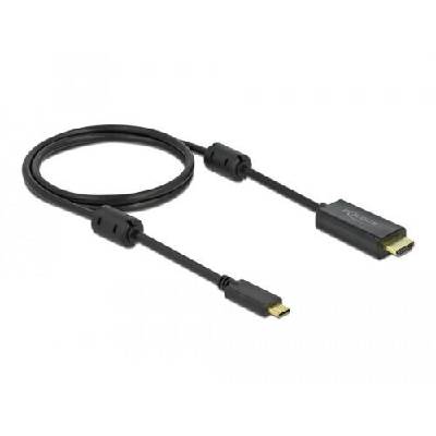 Кабел Delock USB-C - HDMI (DP Alt Mode) 4K 60 Hz, 1 m, Черен (DELOCK-85969)