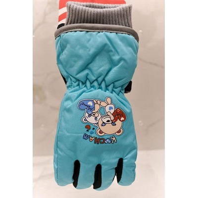 Echt Kocham detské modré lyžiarske rukavice