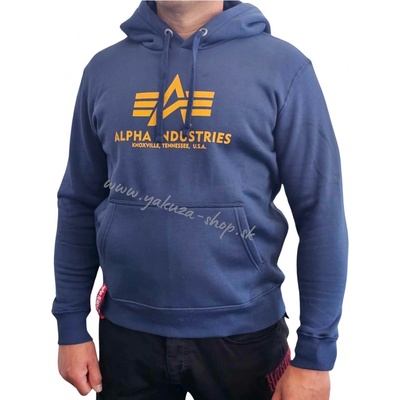 Alpha Industries Basic Hoody pánska mikina New navy/wheat modrá