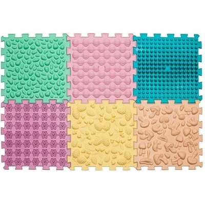 Ortek masážna ortopedická podložka Puzzle Mix Pastel 6 dielov
