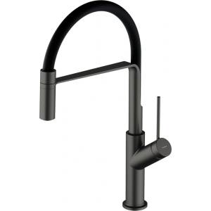 Omnires Vita baterie bucătărie pe picior brushed graphite / matt black (VI6350BLGR)