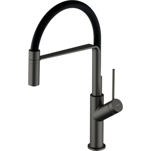 Omnires Vita стоящ кухненски смесител, brushed graphite / matt black (VI6350BLGR)