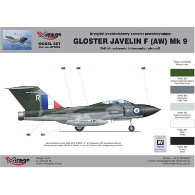 Lietadlo Mirage Hobby Gloster Javelin F Mk9 872093