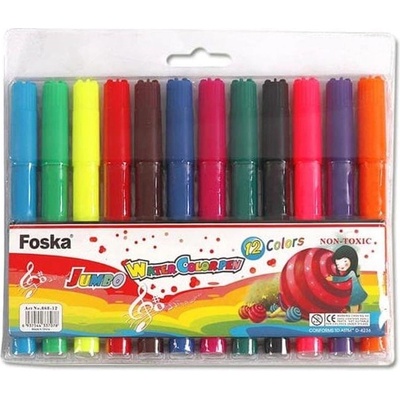 Foska Флумастери Jumbo, 12 цвята (1010180112)