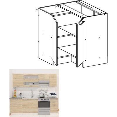 Kondela Dolní rohová skříňka, dub sonoma / bílá, FABIANA S 90N – Zboží Dáma