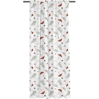 Butter Kings Бяла завеса от памучен сатен 110x250 cm Toadstools - Butter Kings (CHDC4_curtain)