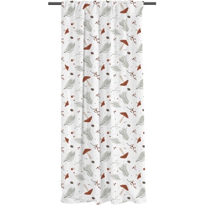 Butter Kings Бяла завеса от памучен сатен 110x250 cm Toadstools - Butter Kings (CHDC4_curtain)