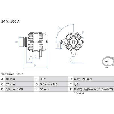 BOSCH Alternátor 0 986 083 850