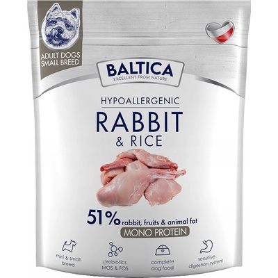 Baltica hypoalergenní králík a rýže pro malá plemena 1 kg