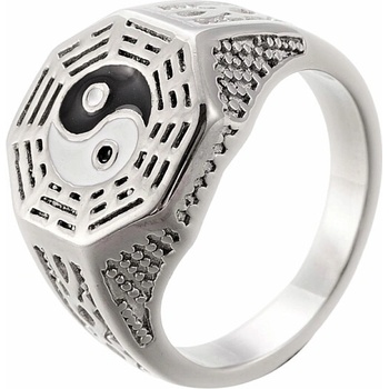 Nefertitis Pánský ocelový prsten Jin a Jang NF55655