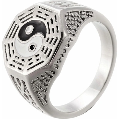 Nefertitis Pánský ocelový prsten Jin a Jang NF55655