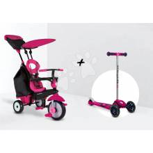 Smart Trike Vanilla Plus Pink Classic TouchSteering ovládanie s gumenými kolesami a tlmičom 2 tašky